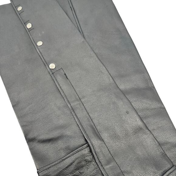 NWT Event Leather EL1101 Men's Classic Black Leather Chaps with Jean Pockets - Picture 10 of 12
